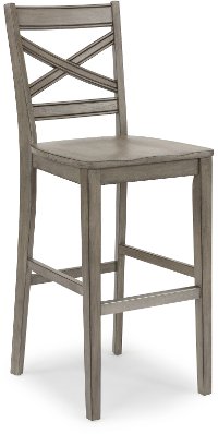 Rustic Gray X Back Bar Stool - Mountain Lodge-6