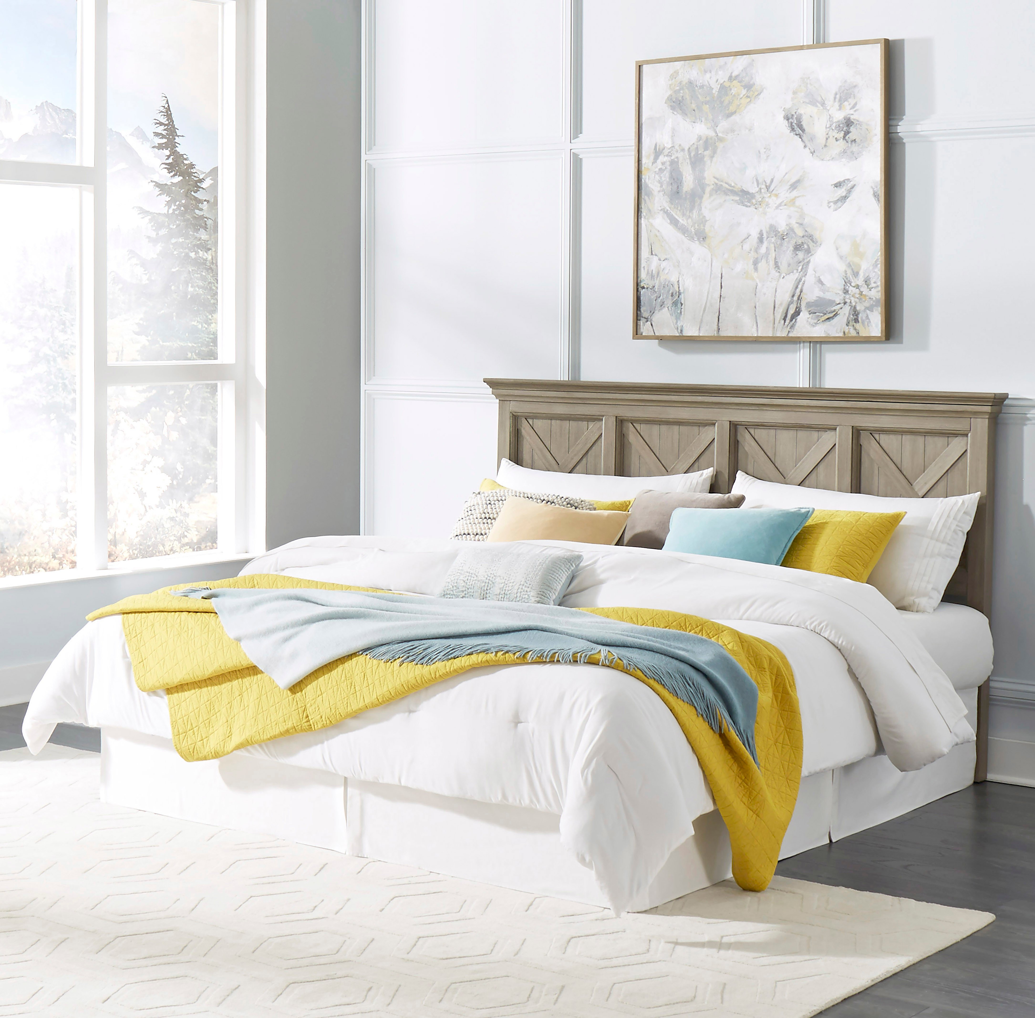 Classic Rustic Gray King Headboard - Mountain Lodge-1
