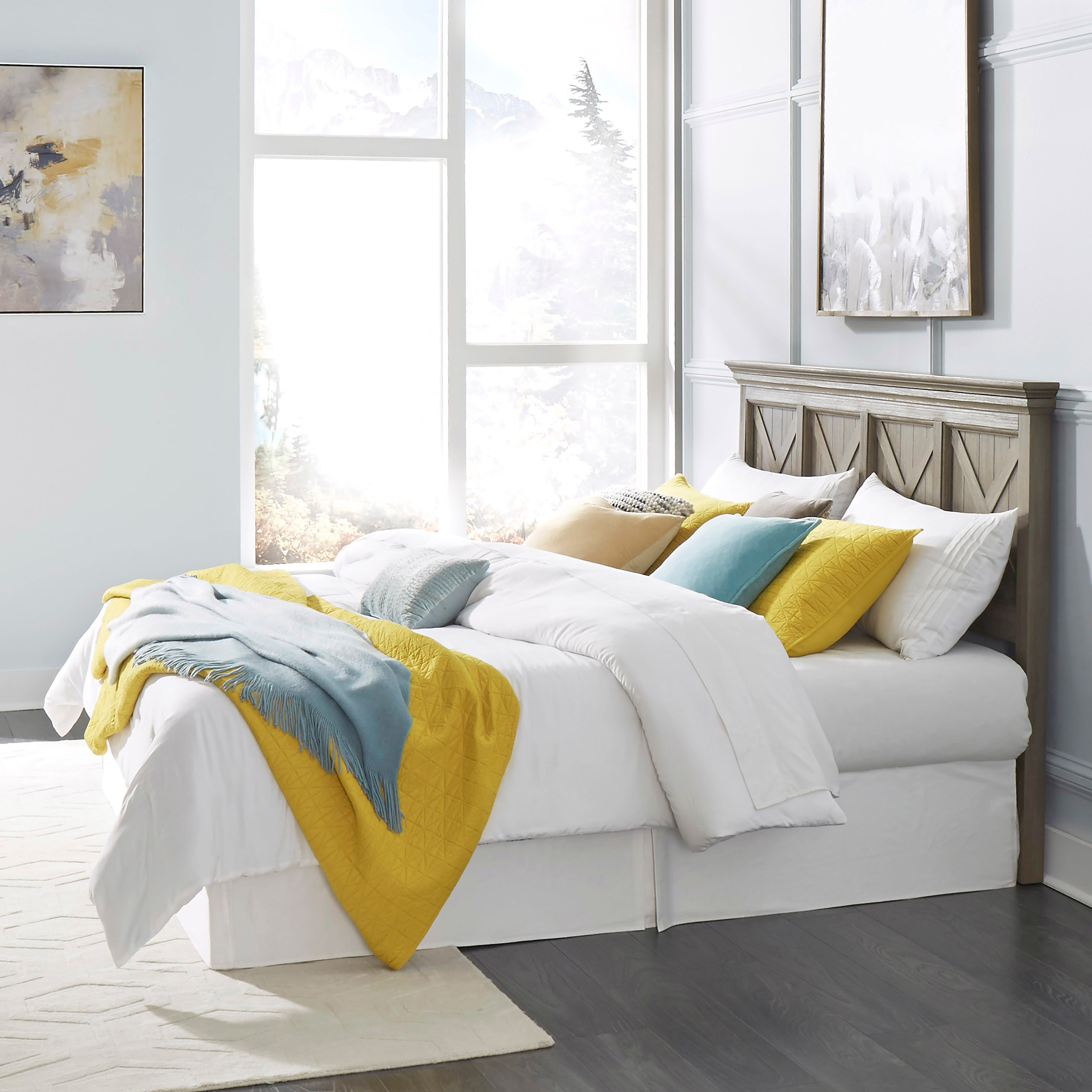Classic Rustic Gray King Headboard - Mountain Lodge-2
