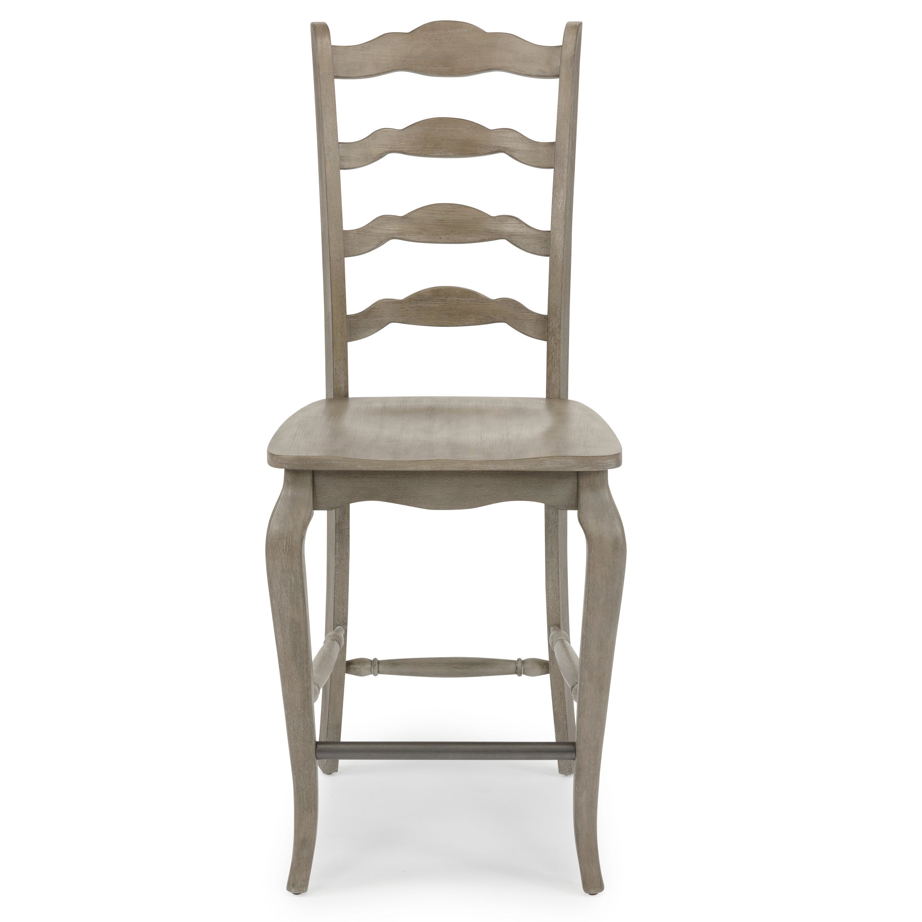 Rustic Gray Ladder Back Bar Stool - Mountain Lodge-5