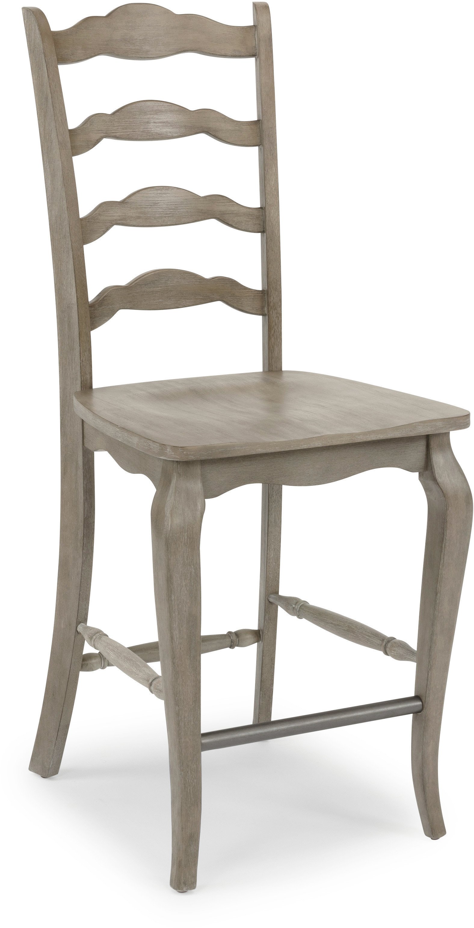 Rustic Gray Ladder Back Bar Stool - Mountain Lodge-6