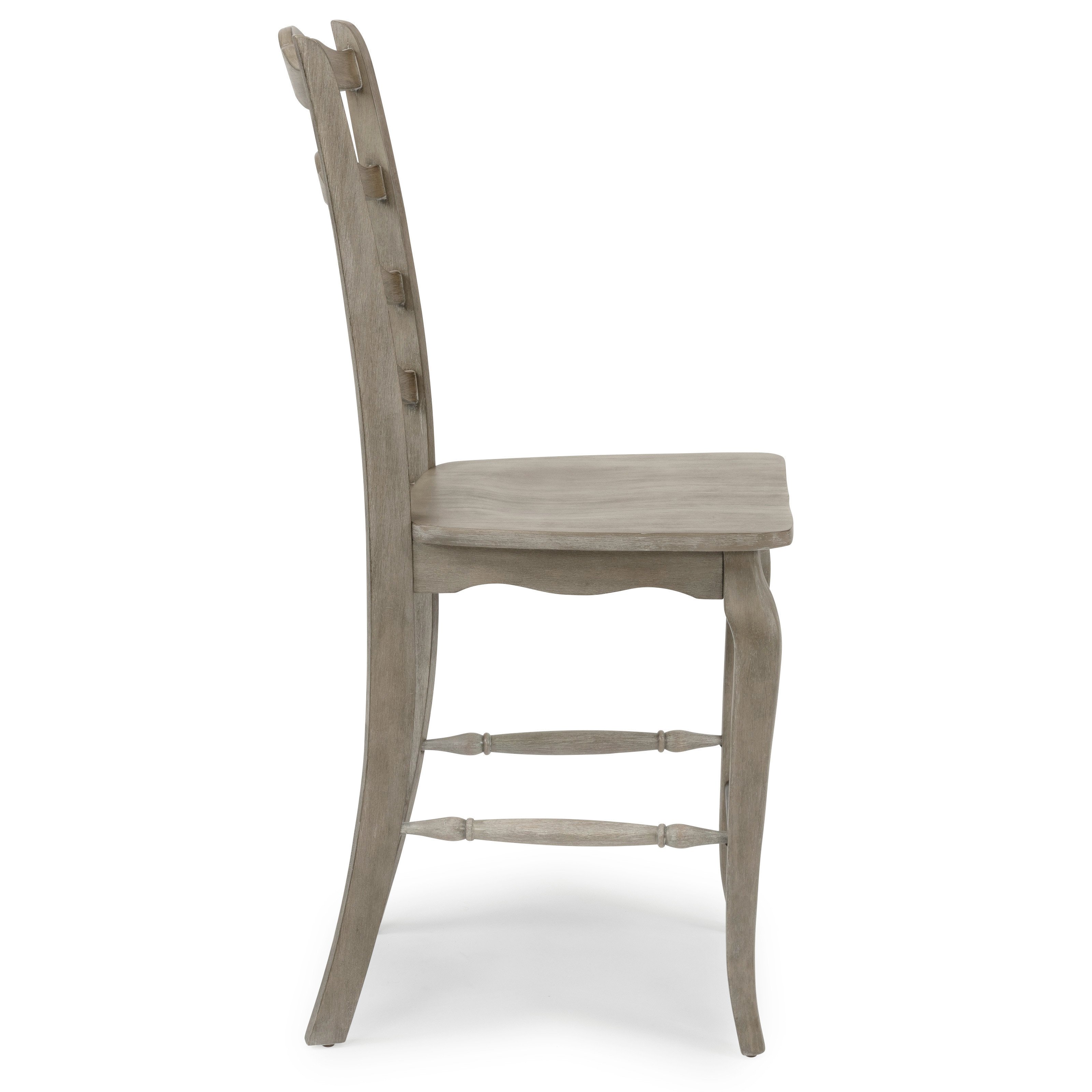 Rustic Gray Ladder Back Bar Stool - Mountain Lodge-7