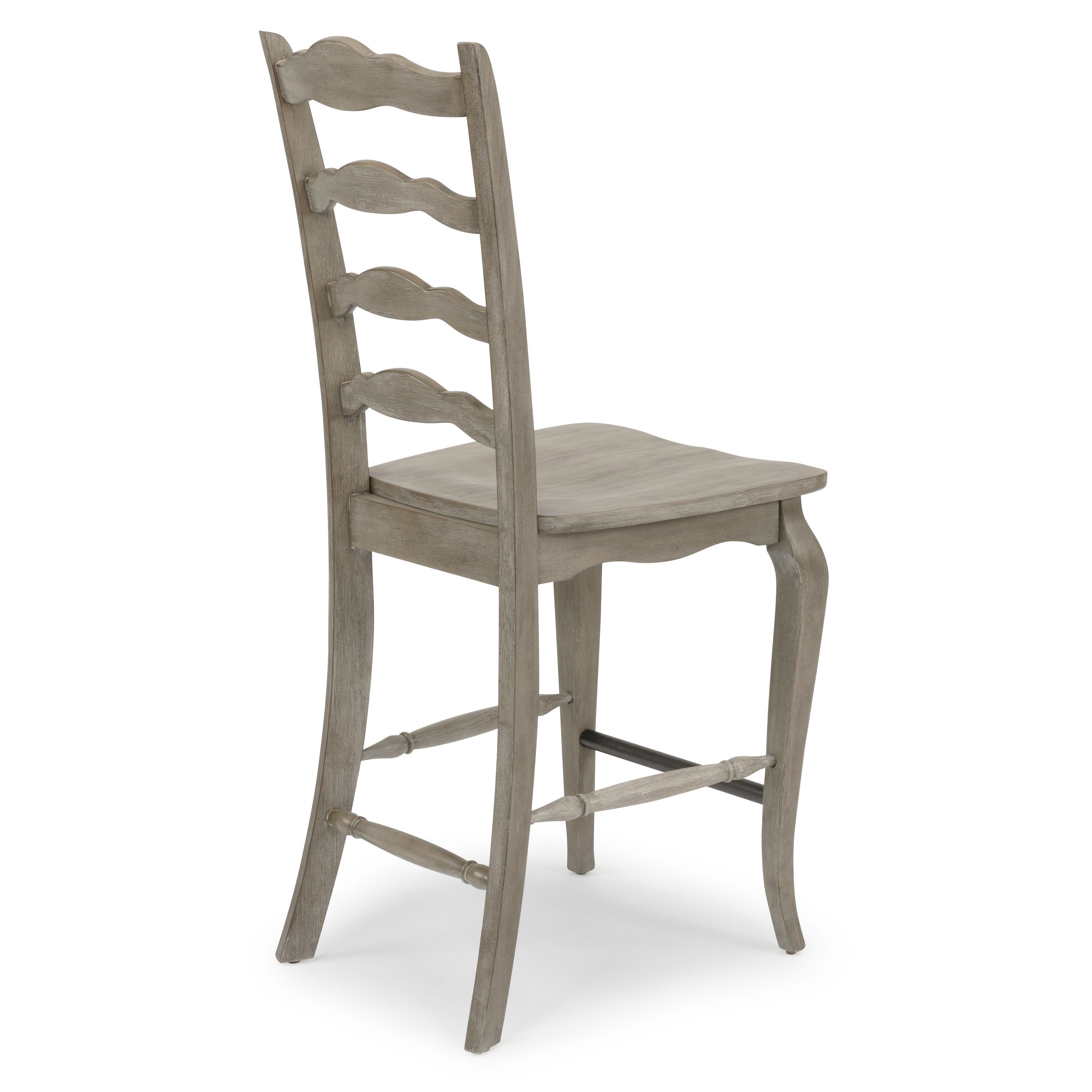Rustic Gray Ladder Back Bar Stool - Mountain Lodge-8