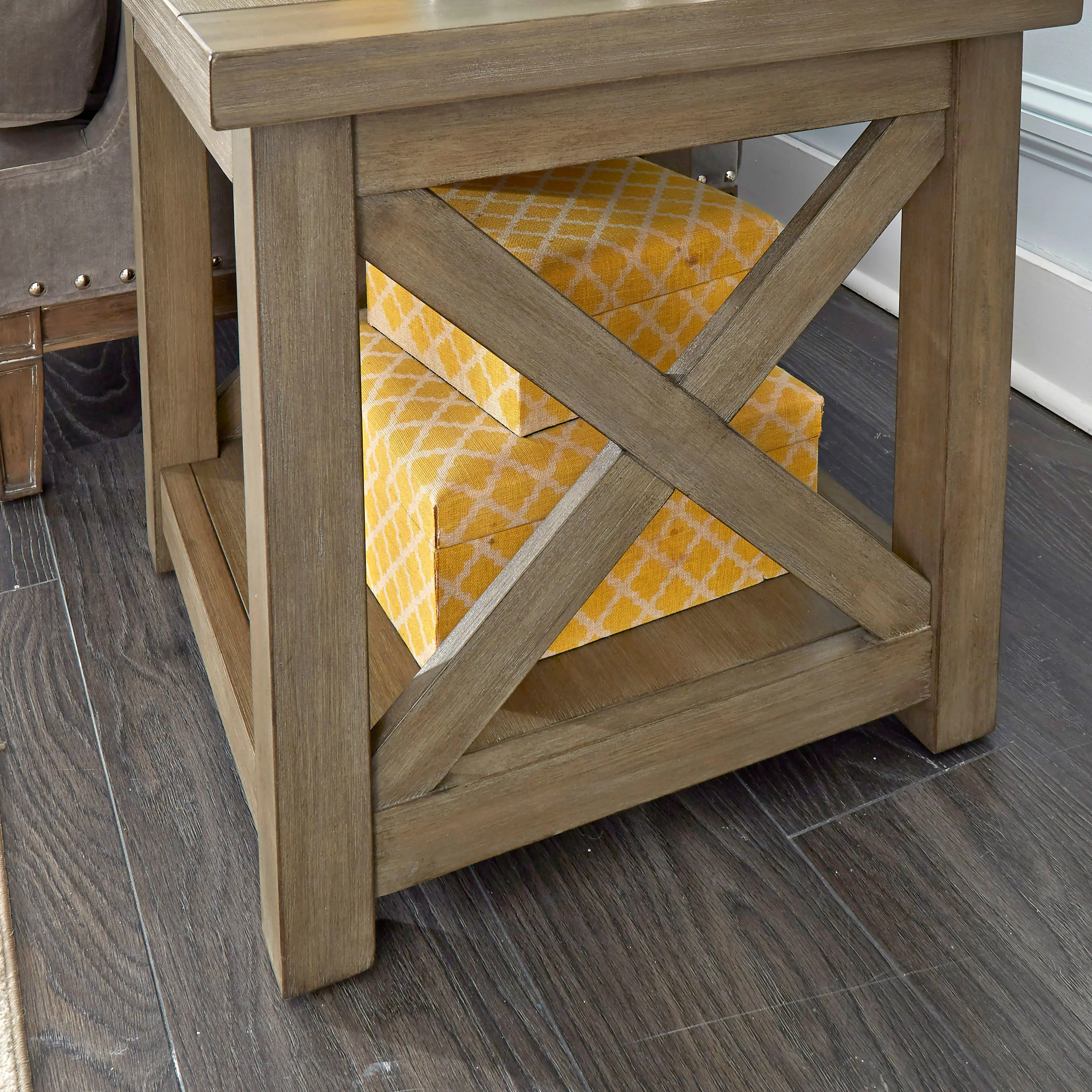 Rustic Gray End Table - Mountain Lodge-3