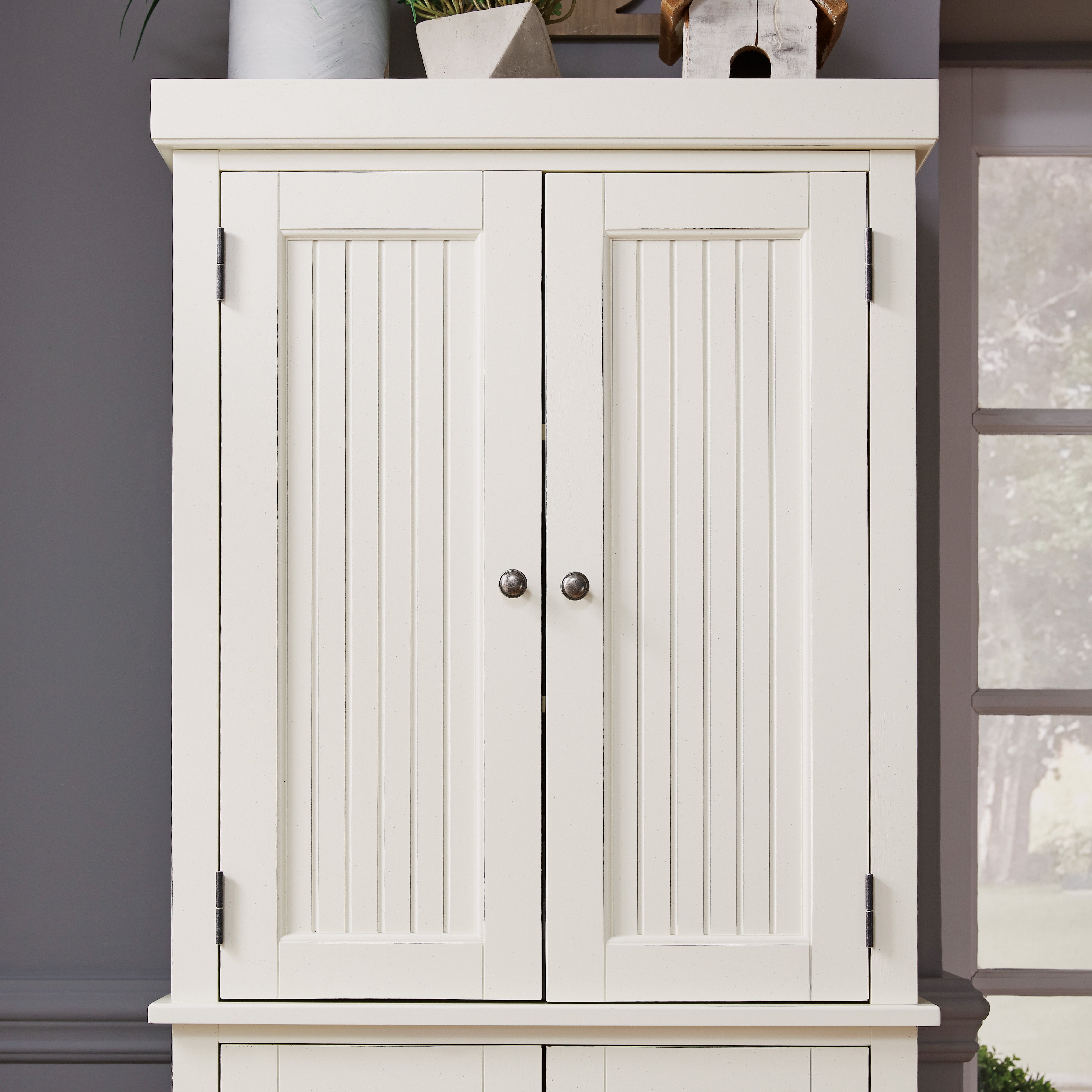 Nantucket White Tall Storage Pantry-2