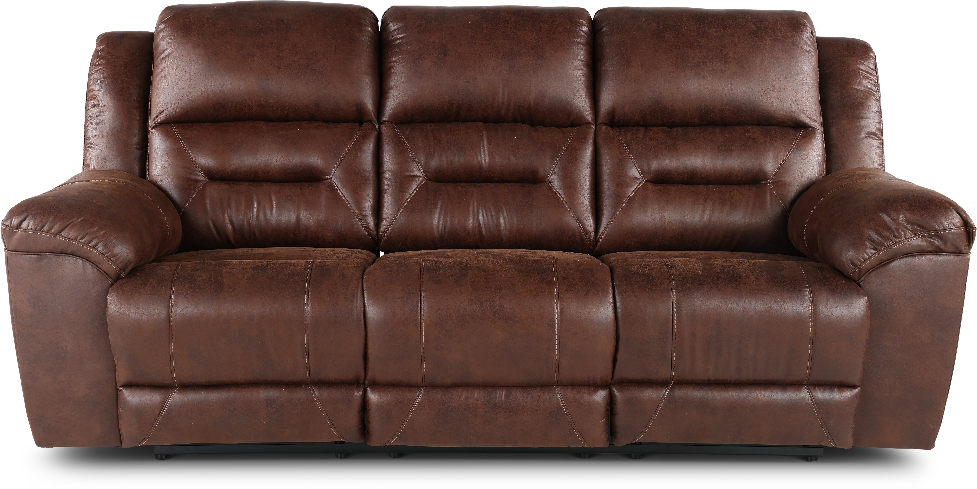 Stoneland Chocolate Brown Casual Reclining Sofa-1