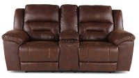 Chocolate Brown Casual Reclining Love Seat with Center Console - Stoneland-2