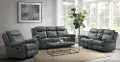 Sorrento Gray Reclining Sofa with Drop Down Table
