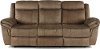 Brown Reclining Sofa with Drop Down Table and Drawer - Sorrento