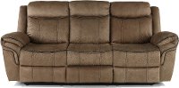 Brown Reclining Sofa with Drop Down Table and Drawer - Sorrento