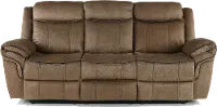 Sorrento Brown Reclining Sofa with Drop Down Table and Drawer