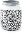 Clearance 10 Inch White, Navy and Blue Vase