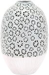 Clearance Light Blue Glaze Openwork Vase with White Base