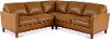 Camel Brown 3 Piece Leather Sectional Sofa - Newport