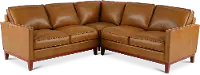 Newport Camel Brown 3 Piece Leather Sectional
