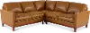 Newport Mid Century Modern Brown Leather 3 Piece Sectional