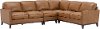 Camel Brown 4 Piece Leather Sectional Sofa - Newport