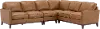 Newport Camel Brown 4 Piece Leather Sectional