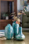 Clearance 5 Inch Blue Art Glass Decorative Bottle