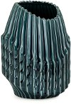 Contemporary 12 Inch Pewter Gray Ceramic Vase