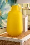 Clearance 15 Inch Bright Lemon Yellow Narrow Art Glass Vase