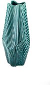 18 Inch Teal Ceramic Vase with Vertical Ribbed Detailing