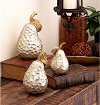 5 Inch Gold and Silver Dimpled Pear Sculpture