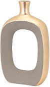 24 Inch Metallic Gold Vase with Contrasting Matte Taupe