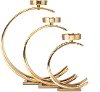 13 Inch Gold Aluminum and Marble Candle Holder