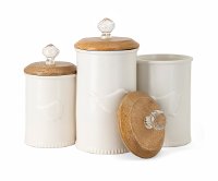 9 Inch White Canister with Lid-1