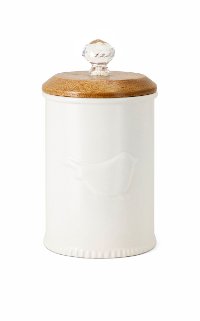 9 Inch White Canister with Lid-4