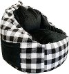 Buffalo Check Black and White Tablet Bean Bag Chair