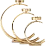 Clearance 15 Inch Gold Aluminum and Marble Candle Holder