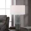 Aqua and Aged Gray Concrete Look Table Lamp - Prova