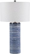Distressed Aqua Glaze Table Lamp with Nickel Details - Delta