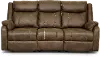 Domino Taupe Dual Reclining Sofa