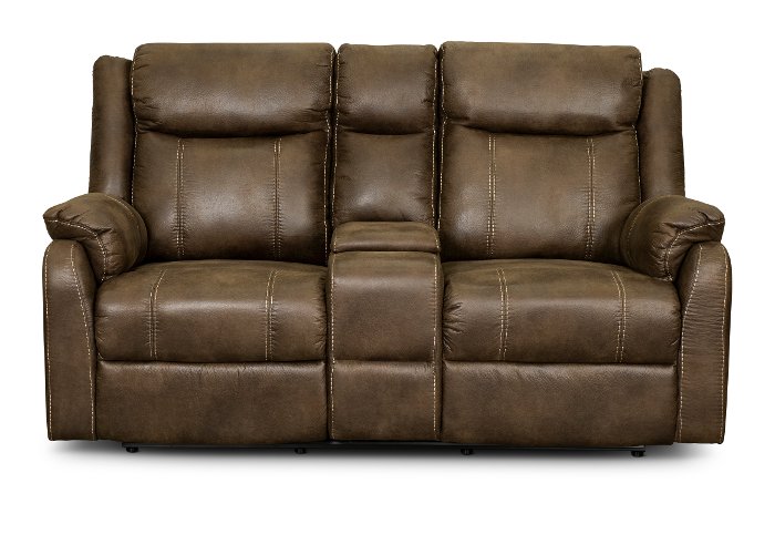Domino Taupe Reclining Loveseat