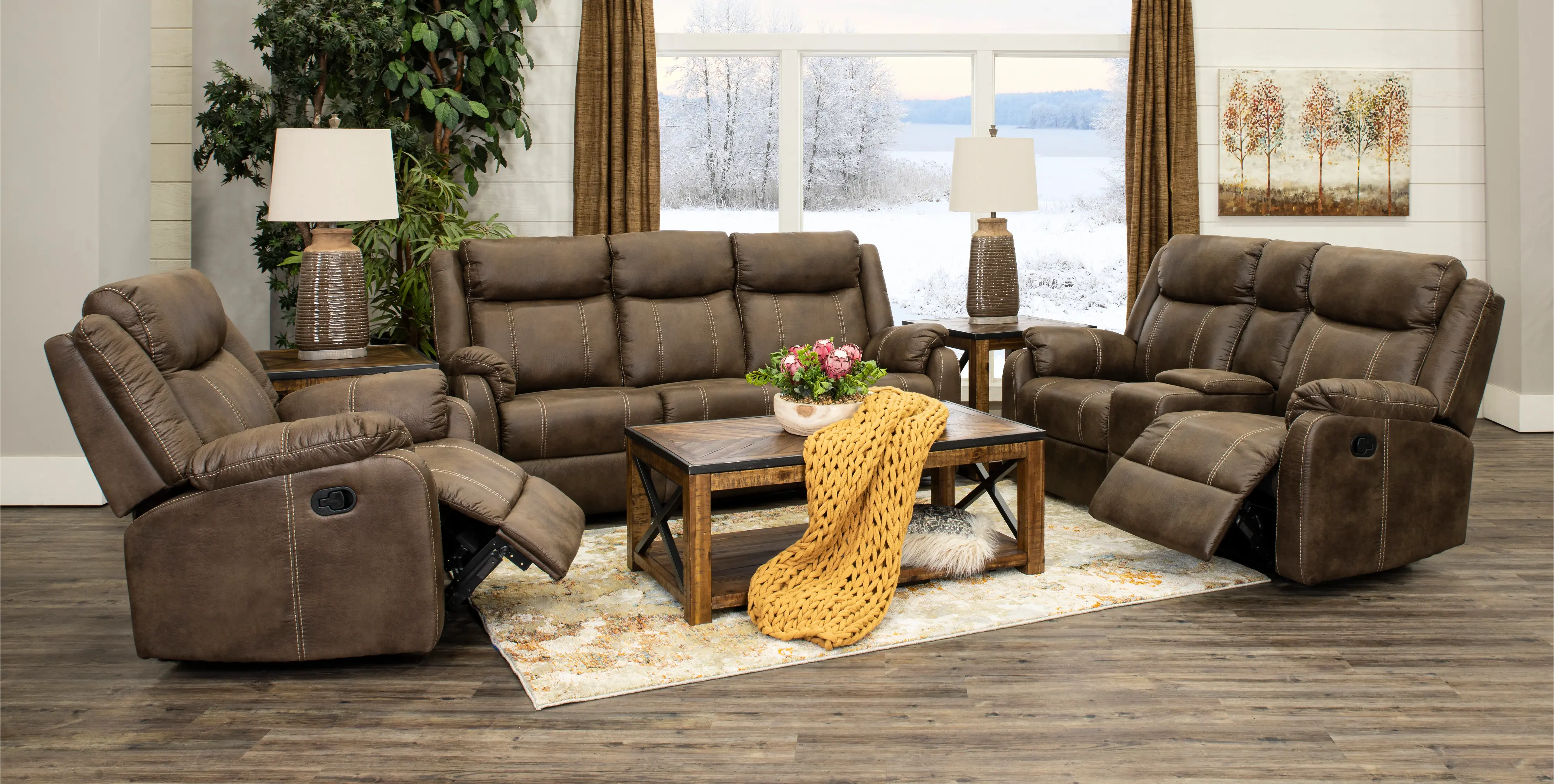 Domino Taupe Reclining Loveseat-4