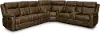 Clearance Domino Taupe Dual Reclining Sectional
