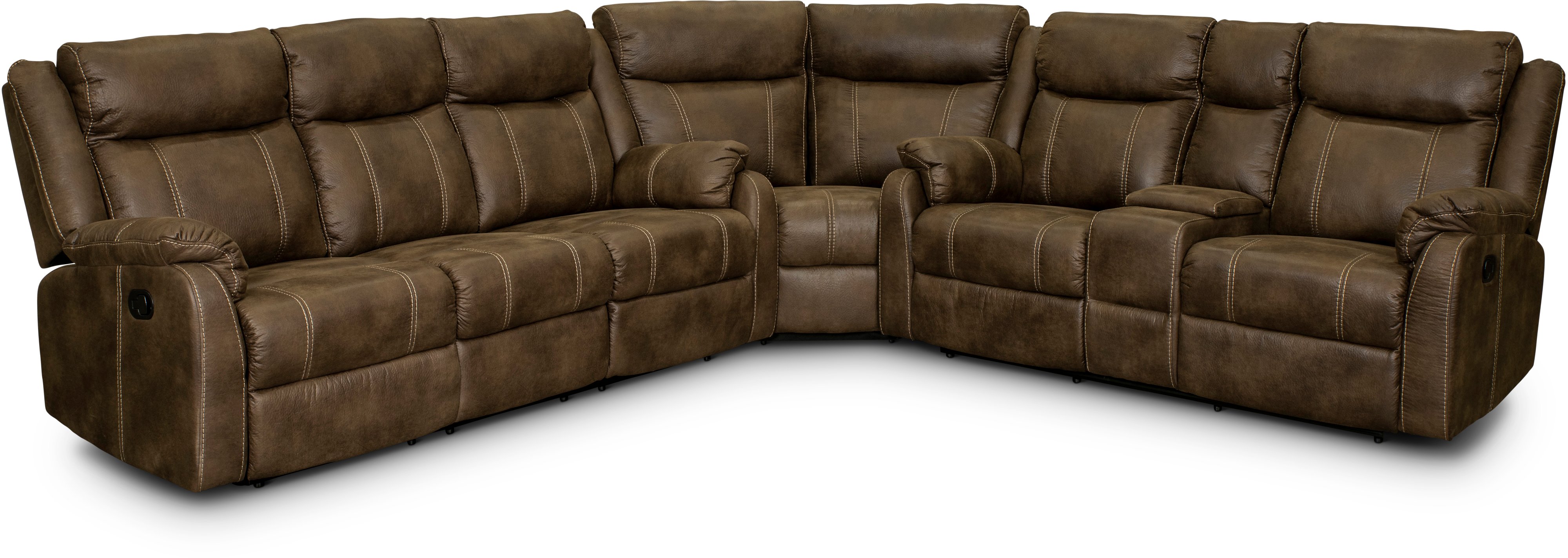 Domino Taupe Dual Reclining Sectional Sofa-1