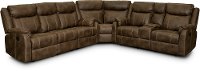 Valor Taupe Dual Reclining Sectional Sofa - Domino
