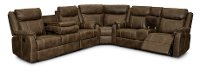 Valor Taupe Dual Reclining Sectional Sofa - Domino-4