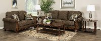 Traditional Brown 5 Piece Living Room Set - Miltonwood