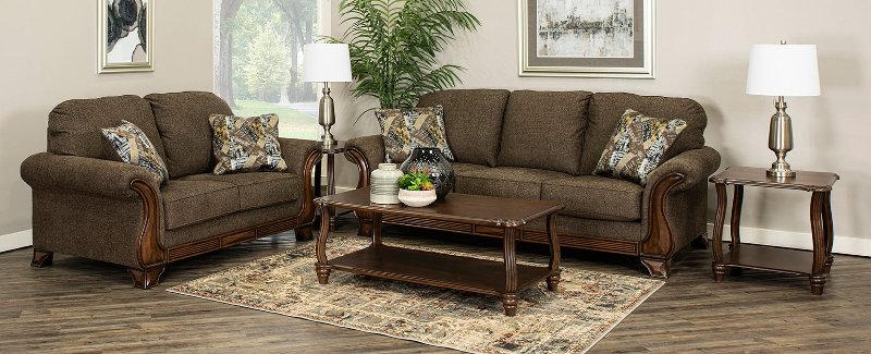 Traditional Brown 5 Piece Living Room Set Miltonwood RC Willey Furniture Store