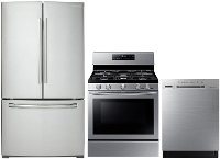 KIT Samsung 3 Piece Gas Kitchen Appliance Package - Stainless Steel