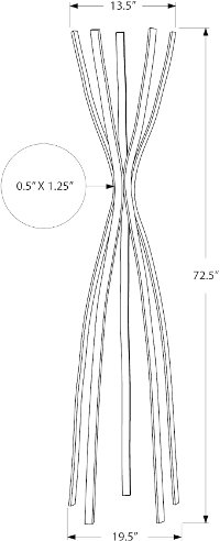 Contemporary Satin Black Metal Coat Rack-5