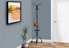 Contemporary Black Metal Coat Rack with Umbrella Holder