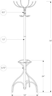 Contemporary Black Metal Coat Rack with Umbrella Holder-4