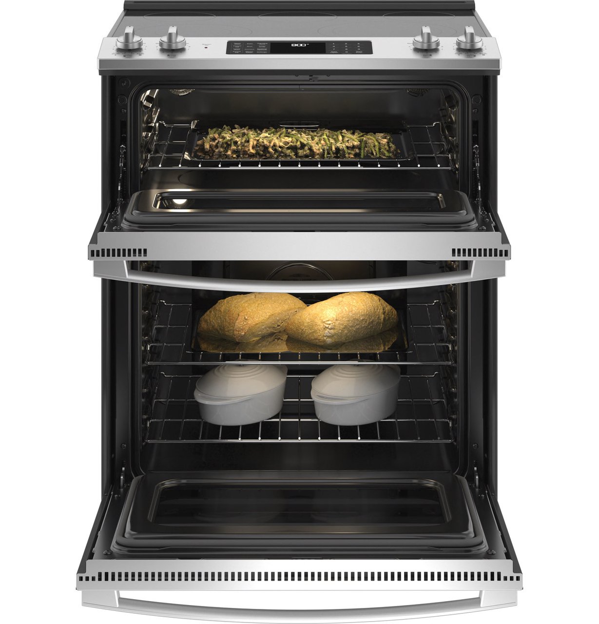 JSS86SPSS GE Slide In Double Oven Electric Range with Convection - 6.6 cu. ft., Stainless Steel-2