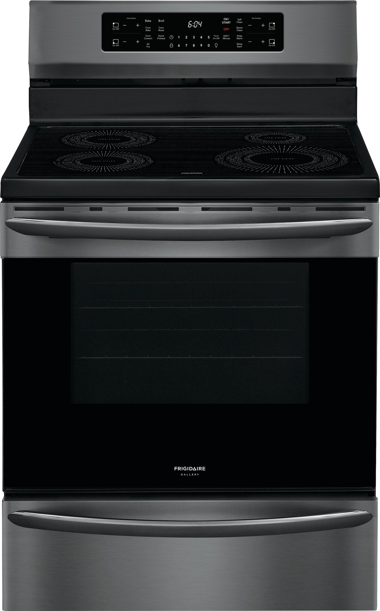 GCRI3058AD Frigidaire Gallery 30 Inch Induction Range with Convection and Air Fry - 5.4 cu. ft., Black Stainless Steel-1